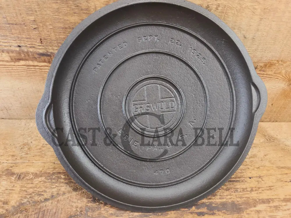 Need a lid? Hard to find 1920’s Griswold No. 10 Skillet Lid with Large Block Logo 470 - Skillet