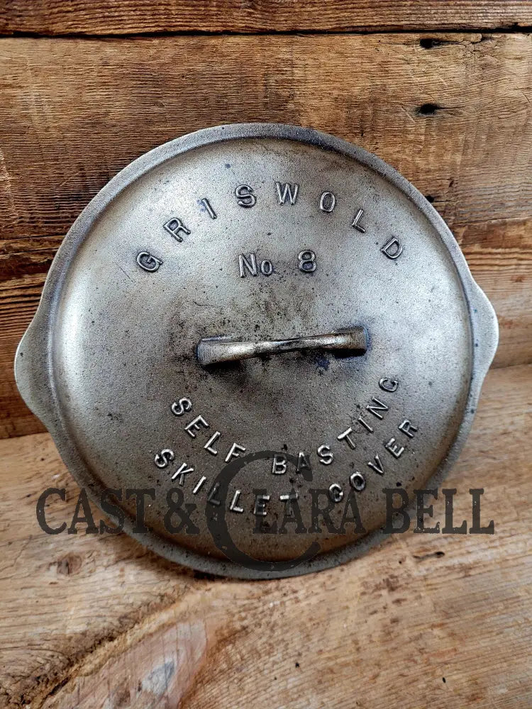 Need A Lid? Plated Griswold Block Logo No. 8 Low Dome Self Basting Skillet Cover #468.