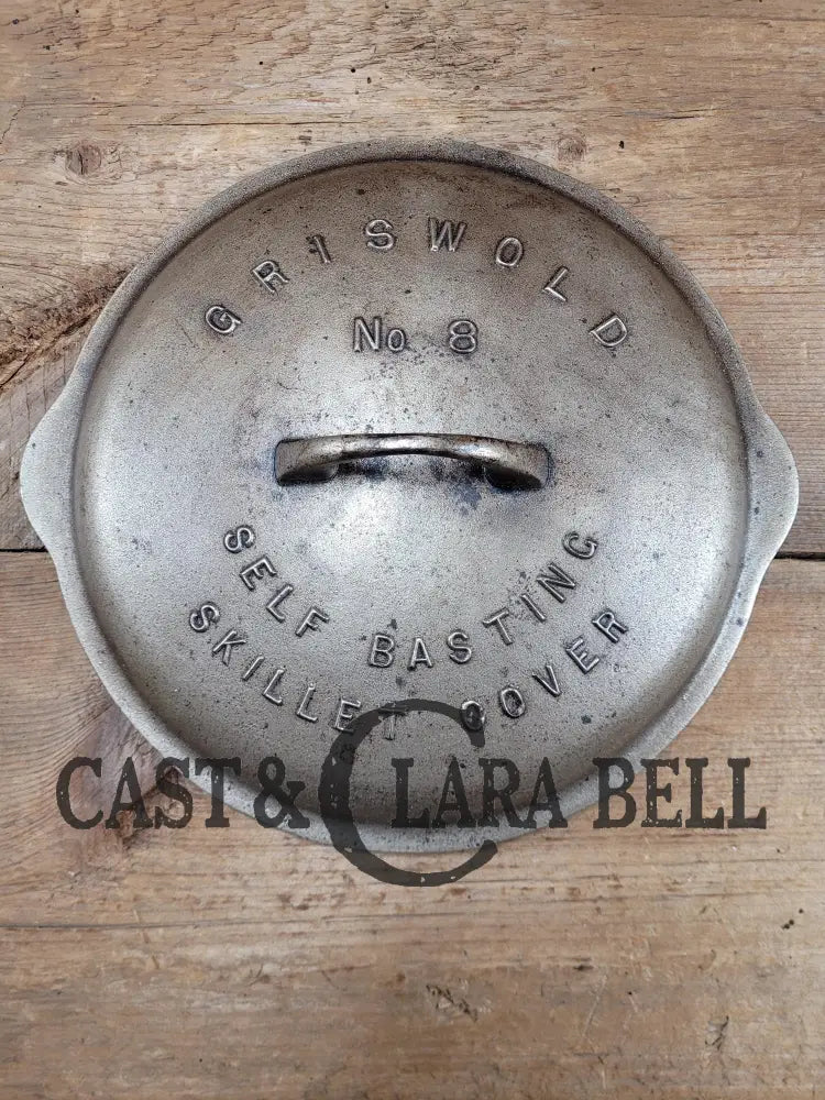 Need A Lid? Plated Griswold Block Logo No. 8 Low Dome Self Basting Skillet Cover #468.