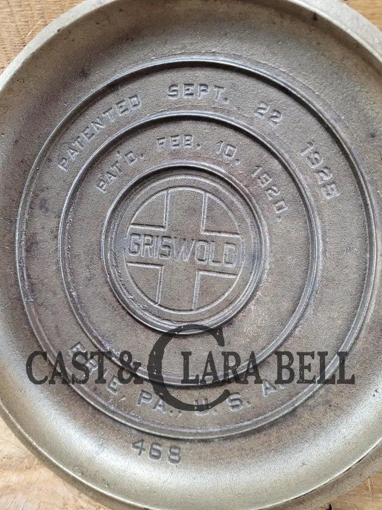 Need A Lid? Plated Griswold Block Logo No. 8 Low Dome Self Basting Skillet Cover #468.