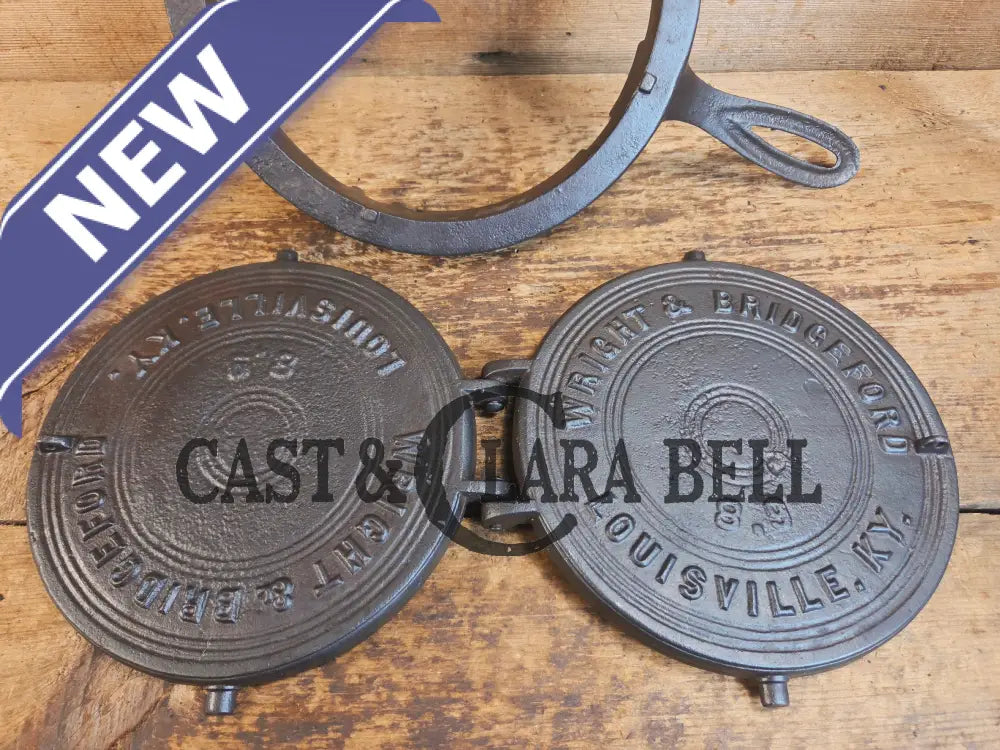 Oh MY! Civil War Era made Wright & Bridgeford antique waffle iron. Ready to make crispy waffles!ook at the waffle