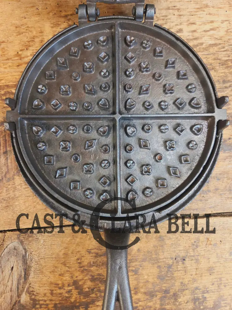 Oh MY! Civil War Era made Wright & Bridgeford antique waffle iron. Ready to make crispy waffles!ook at the waffle