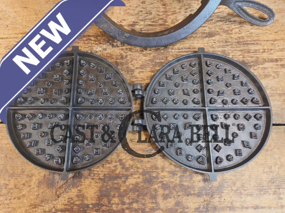 Oh MY! Civil War Era made Wright & Bridgeford antique waffle iron. Ready to make crispy waffles!ook at the waffle