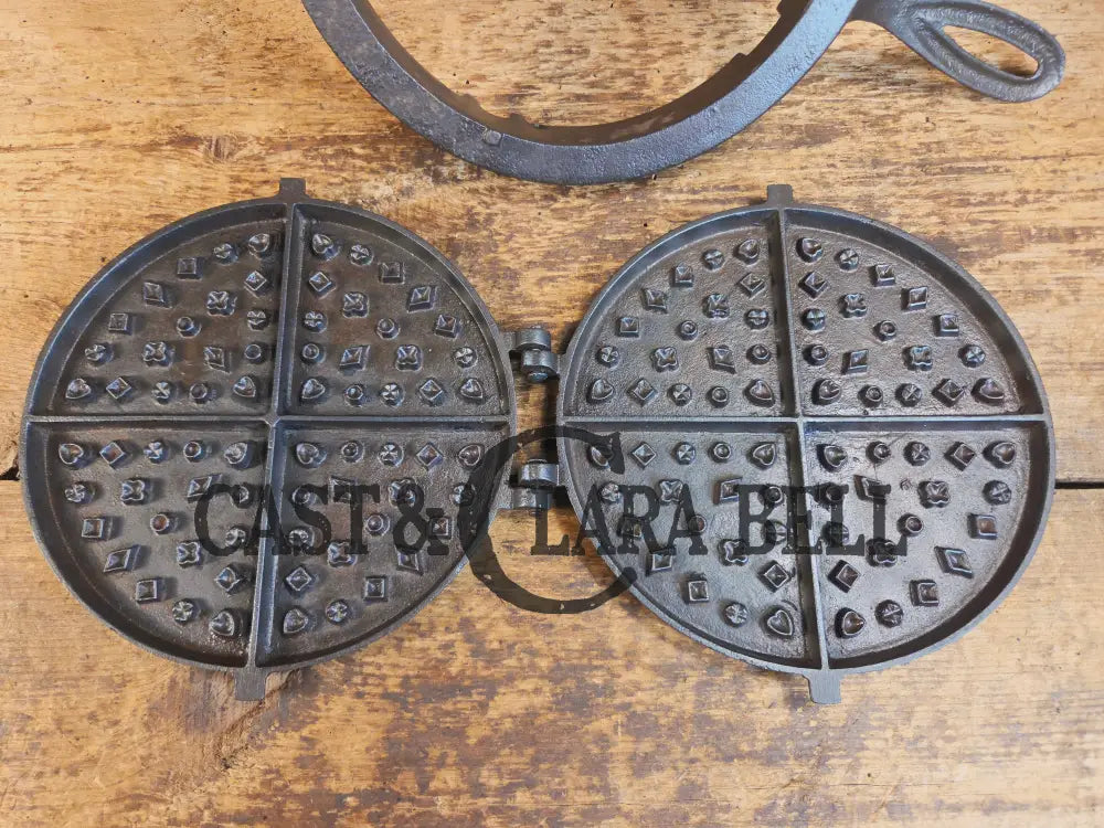 Oh MY! Civil War Era made Wright & Bridgeford antique waffle iron. Ready to make crispy waffles!ook at the waffle