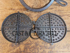 Oh MY! Civil War Era made Wright & Bridgeford antique waffle iron. Ready to make crispy waffles!ook at the waffle