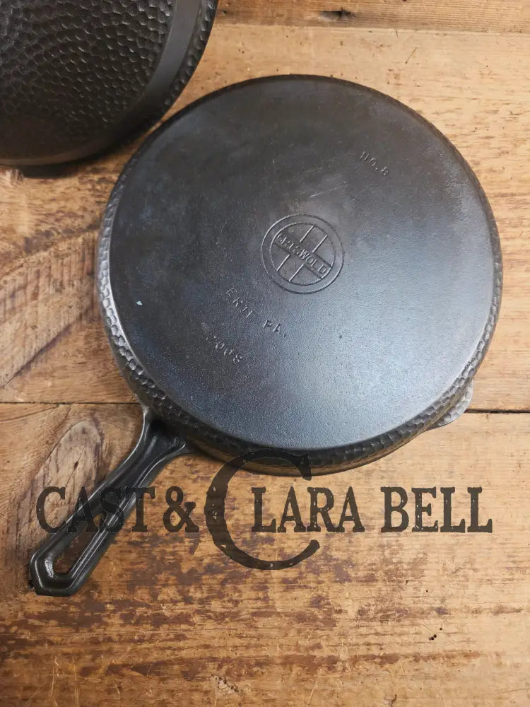 Oh my. Gorgeous and hard to find 1930’s Hammered finish Griswold No. 8 Hinged Cast Iron Skillet 2008 with matching lid