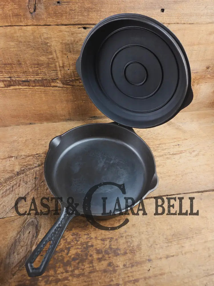 Oh my. Gorgeous and hard to find 1930’s Hammered finish Griswold No. 8 Hinged Cast Iron Skillet 2008 with matching lid