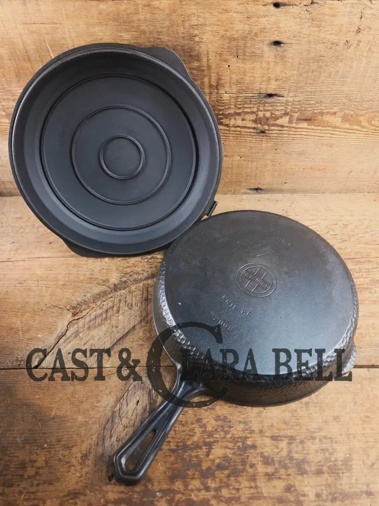 Oh my. Gorgeous and hard to find 1930’s Hammered finish Griswold No. 8 Hinged Cast Iron Skillet 2008 with matching lid