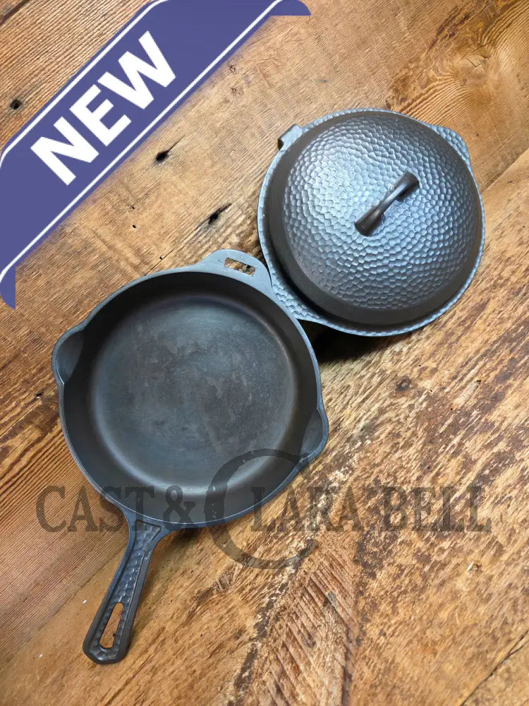 Oh my! Hard to find 1930’s Hammered finish Griswold No. 5 Hinged Cast Iron Skillet with Lid! 2096 / 2015 - Skillet