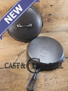 Oh my! Hard to find 1930’s Hammered finish Griswold No. 8 cast iron skillet 2008 with matching hinge lid 2098.