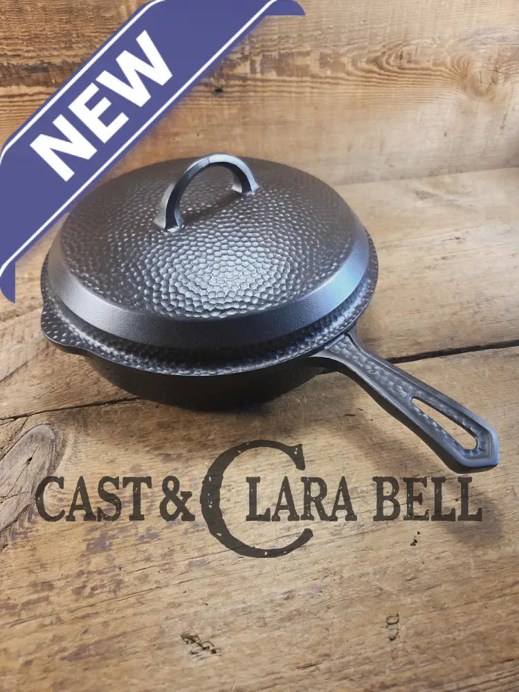 Oh my! Hard to find 1930’s Hammered finish Griswold No. 8 cast iron skillet 2008 with matching hinge lid 2098.