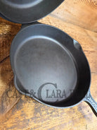 Oh my! Hard to find 1940’s Hammered finish Griswold No. 8 cast iron skillet 2008 with matching hinged skillet top 2040