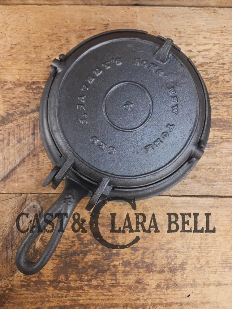 Oh MY! Late 1800’s J. Savery and Sons 8/9 Antique Waffle iron New York. Look at the waffle pattern! Hard to find #2
