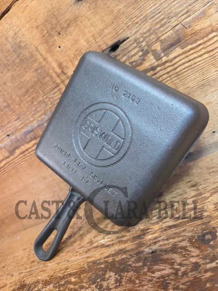 Oh my! Tough to find versatile 1930’s Griswold No. 2108 ’Groove Handle’ #3 Square-Fry Skillet - Skillet