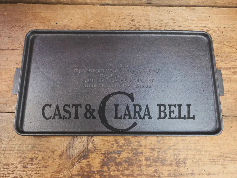 Only 100 made! Unique and rare #8 Double Sided ’Millennium Cast Iron Griddle’ by Burlington Foundry in Burlington MA