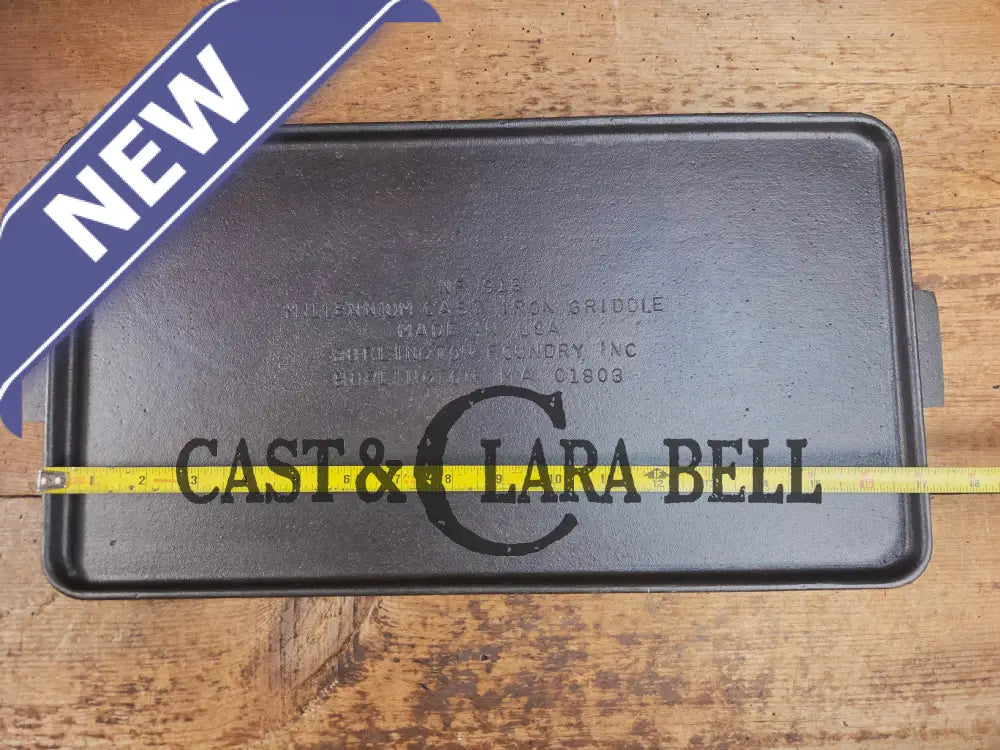Only 100 made! Unique and rare #8 Double Sided ’Millennium Cast Iron Griddle’ by Burlington Foundry in Burlington MA