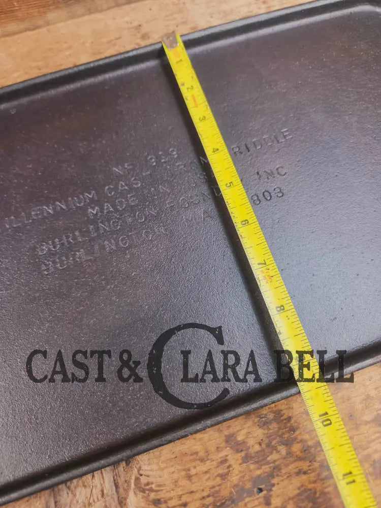 Only 100 made! Unique and rare #8 Double Sided ’Millennium Cast Iron Griddle’ by Burlington Foundry in Burlington MA