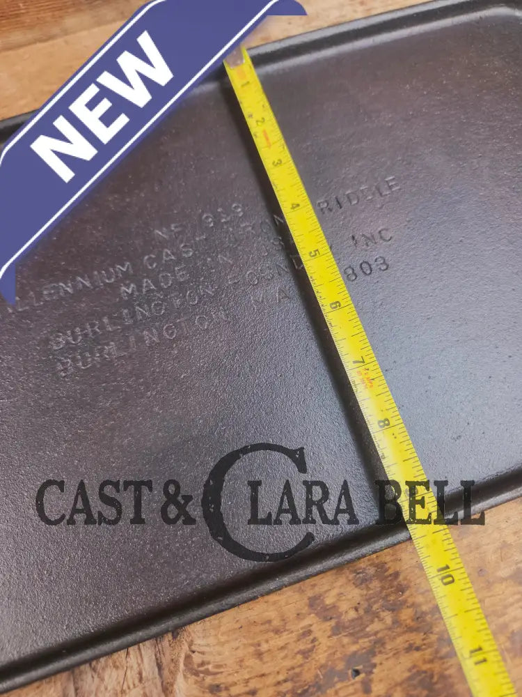 Only 100 made! Unique and rare #8 Double Sided ’Millennium Cast Iron Griddle’ by Burlington Foundry in Burlington MA