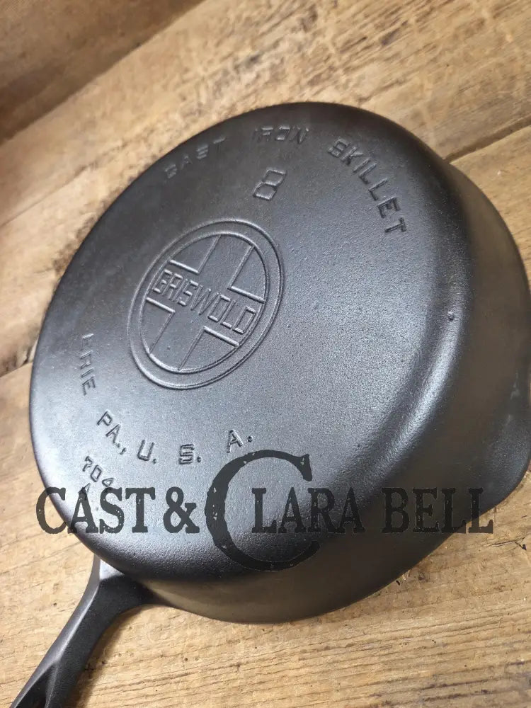 Our Best Seller. The Classic 1930’s Griswold #8 cast iron Skillet with Large Block Logo and Smooth Bottom 704 A. Skillet
