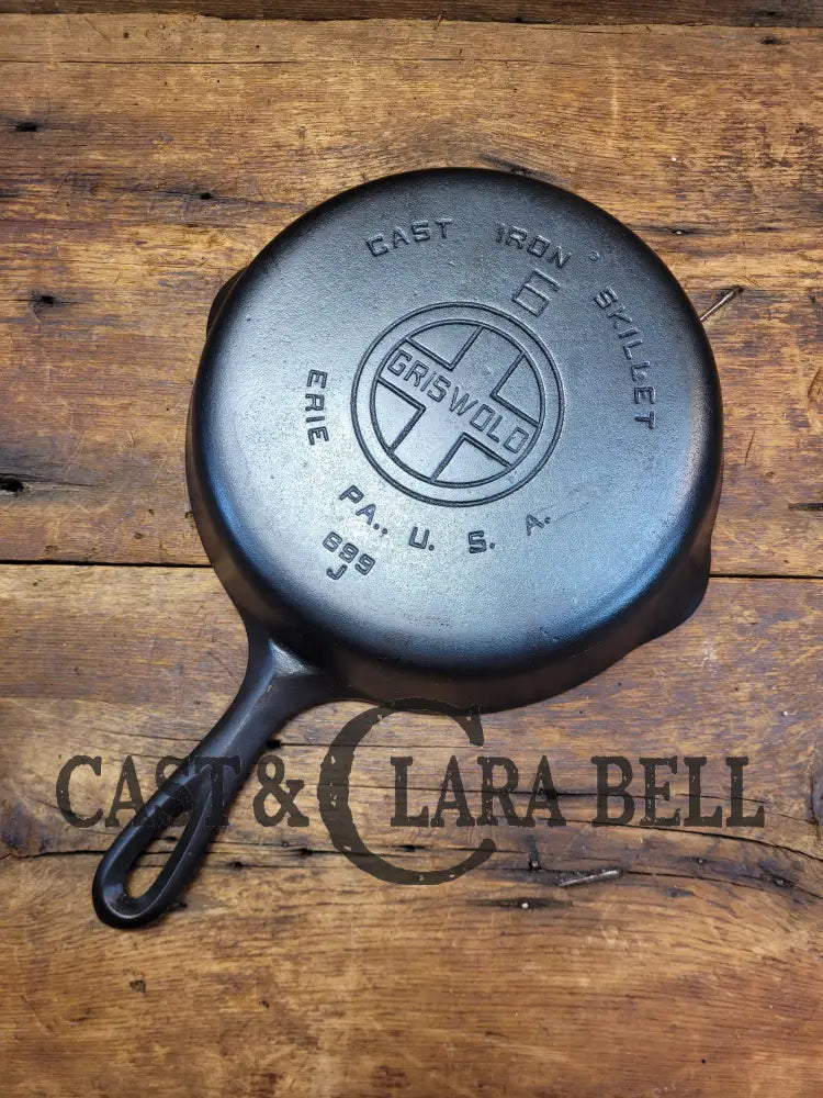 Perfect For Gas And Electric Coil! 1930’S Griswold #6 Cast Iron Skillet With Large Block Logo