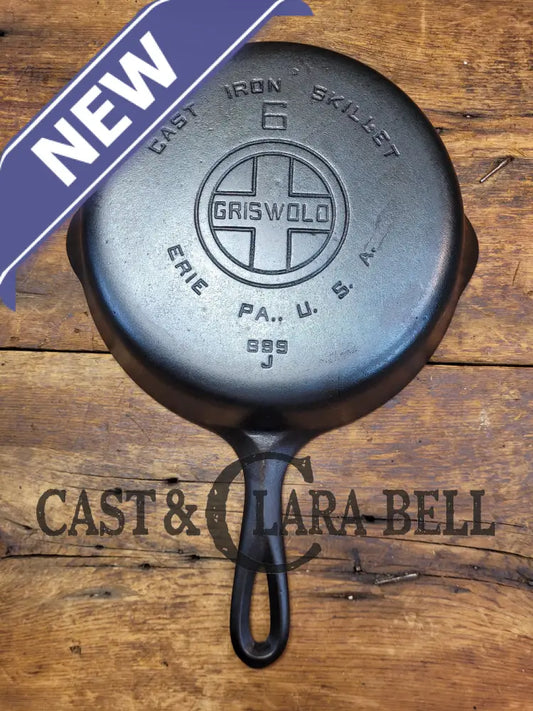 Perfect For Gas And Electric Coil! 1930’S Griswold #6 Cast Iron Skillet With Large Block Logo