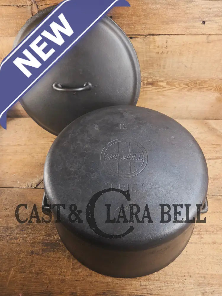 Phenomenal! Very rare 1910’s Griswold Size #11 (2634) Dutch Oven with Slant Logo and (2636) Lid. One you don’t see