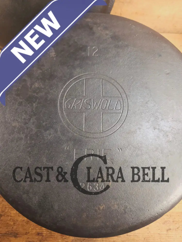Phenomenal! Very rare 1910’s Griswold Size #11 (2634) Dutch Oven with Slant Logo and (2636) Lid. One you don’t see