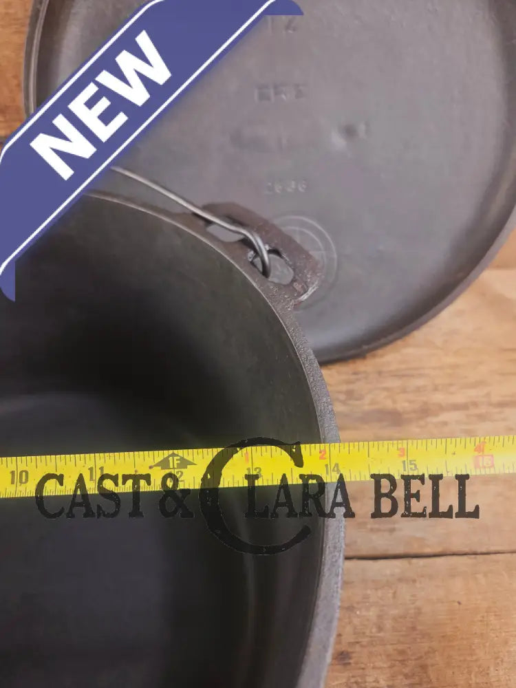 Phenomenal! Very rare 1910’s Griswold Size #11 (2634) Dutch Oven with Slant Logo and (2636) Lid. One you don’t see