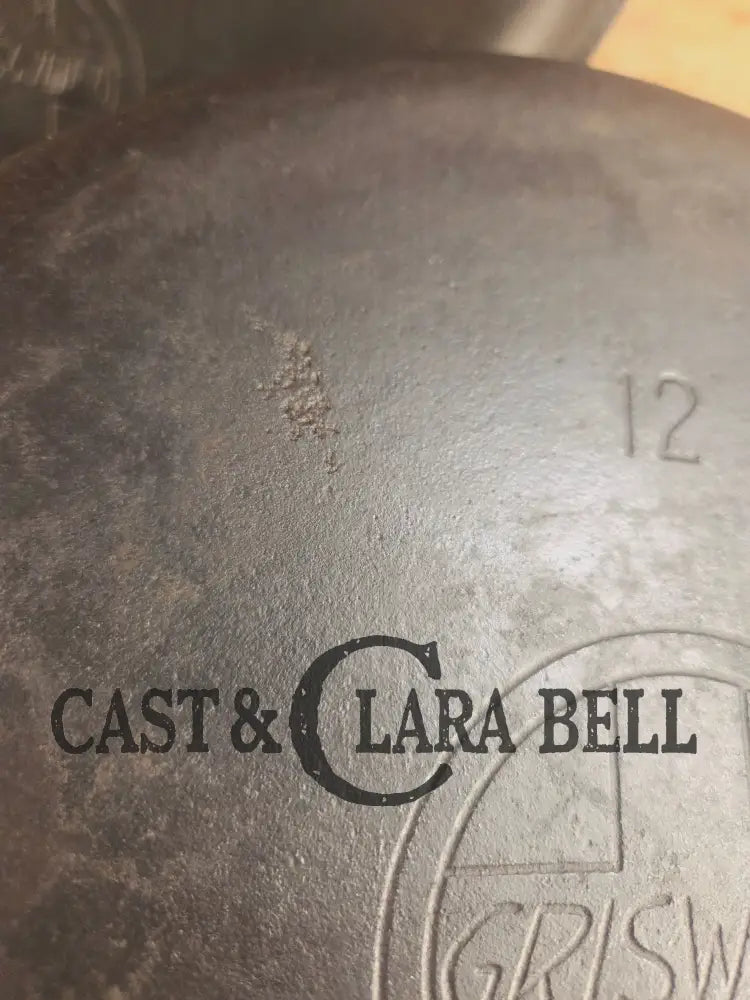 Phenomenal! Very rare 1910’s Griswold Size #11 (2634) Dutch Oven with Slant Logo and (2636) Lid. One you don’t see