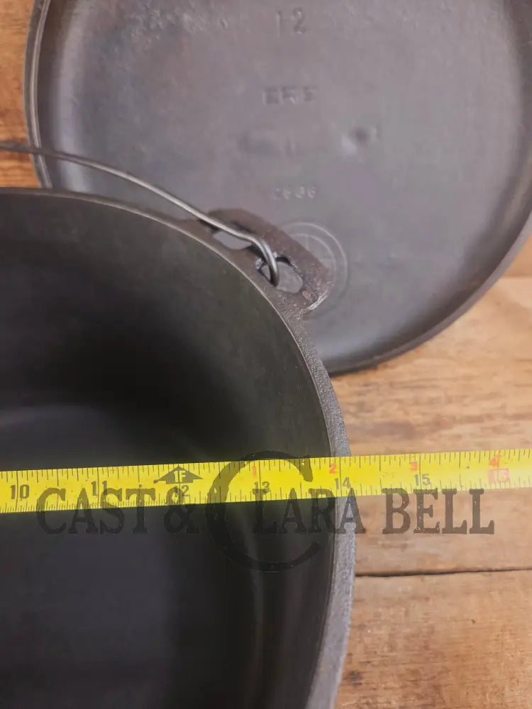 Phenomenal! Very rare 1910’s Griswold Size #11 (2634) Dutch Oven with Slant Logo and (2636) Lid. One you don’t see