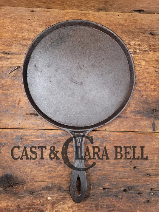 Piece Of American History. Late 1800S Antique #7 Round Cast Iron Stove Eye Griddle. Elegant And Hard