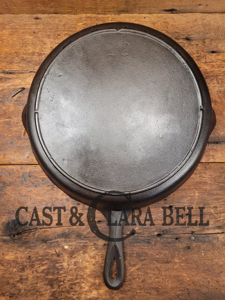 Pre 1940S Lodge #10 Skillet With 3 Notch Heat Ring 5X