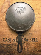 Price to Sell! HTF 1920’s Era Wagner Sidney -O- #4 Skillet with Heat Ring #4A. Great for small item cooking eggs and
