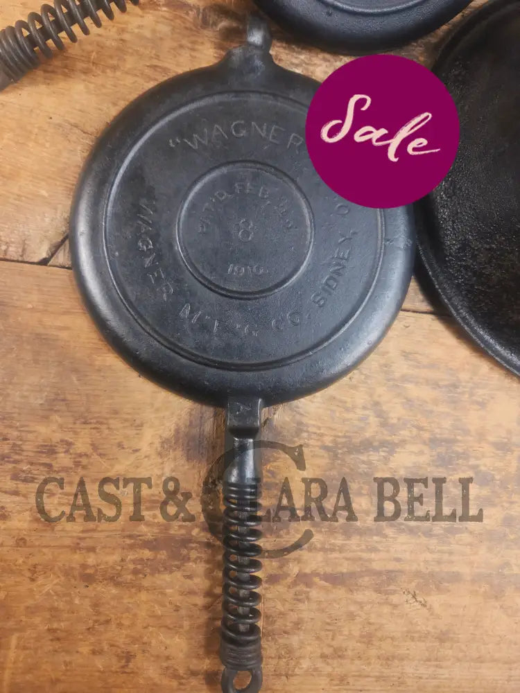 Priced to Sell 1910’s Early Wagner Mfg Co. Sidney O #8 Waffle Iron with Tall Base! - Waffle Iron