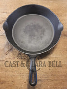 Priced to Sell! 1920’s Favorite Piqua Ware No. 9 B cast iron Skillet with Heat Ring and ’Smiley’ Logo. Gorgeous skillet
