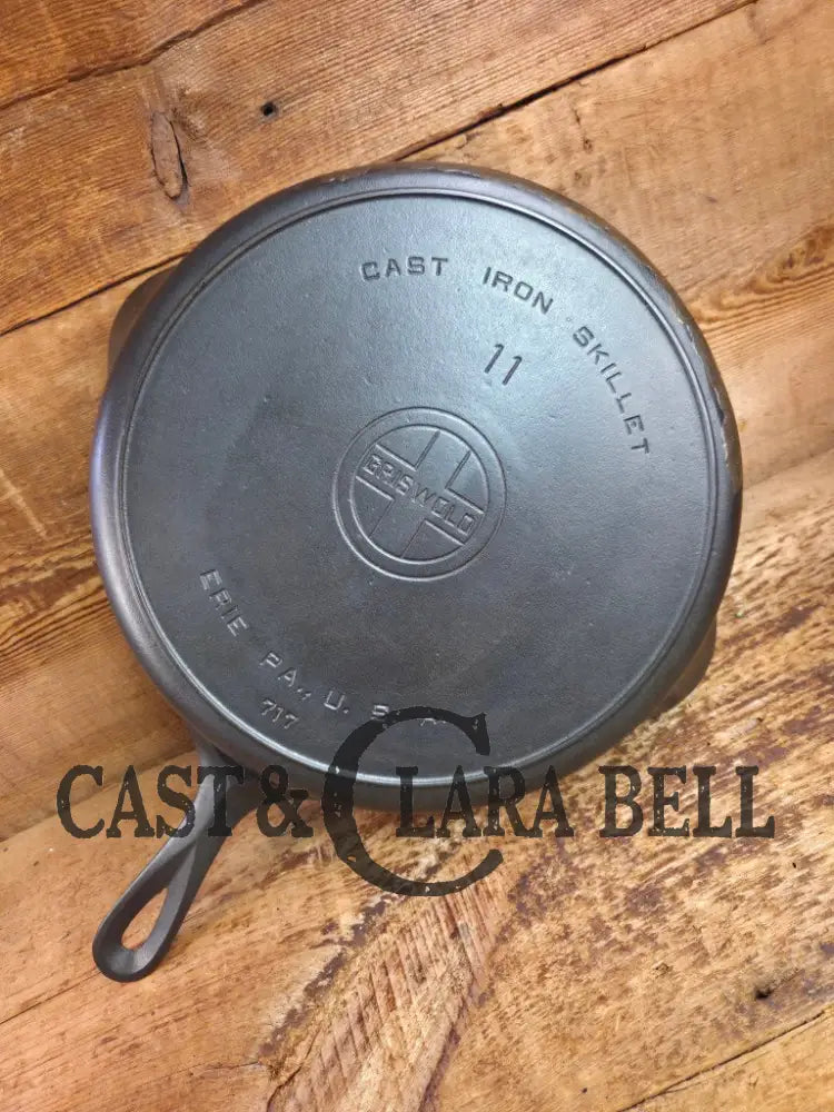 Priced to Sell 1920’s Griswold #11 Skillet with Large Block Logo and Heat Ring EPA USA p/n 717 A. Restored and Ready to