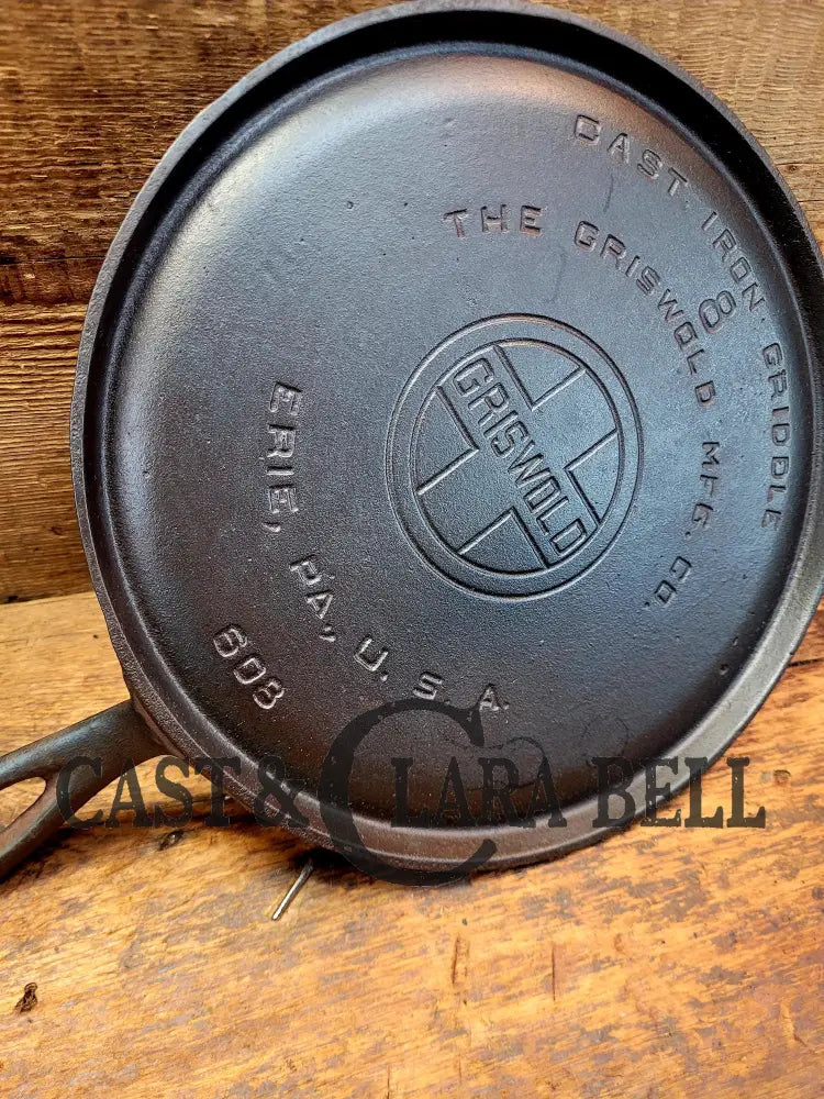 Priced To Sell! 1920’S Griswold #8 Round Griddle 608. Makes Great Grilled Cheese And Quesadillas!