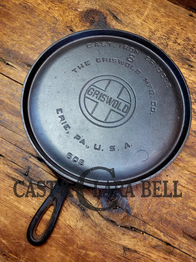 Priced To Sell! 1920’S Griswold #8 Round Griddle 608. Makes Great Grilled Cheese And Quesadillas!