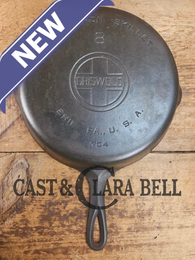 Priced To Sell! 1920’s Griswold #8 Skillet with Large Block Logo and Smooth Bottom 704 Skillet