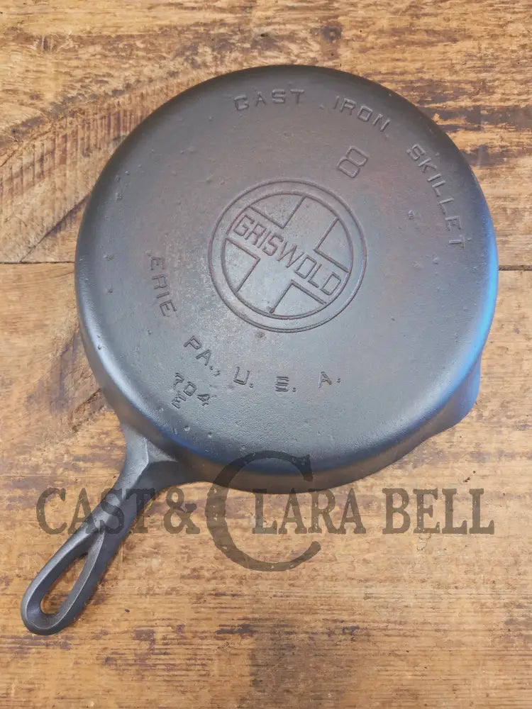 Priced to Sell 1920’s Griswold #8 Skillet with Large Block Logo and Smooth Bottom 704 E - Skillet