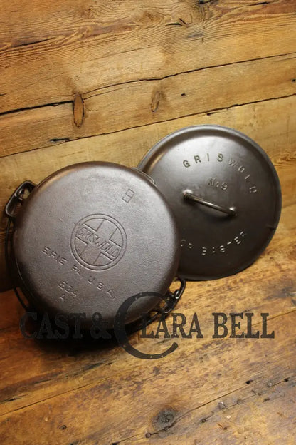 Priced To Sell! 1920S Griswold #9 Tite-Top Cast Iron Dutch Oven With Slant Logo And Lid. Great