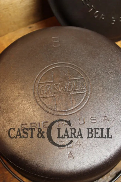 Priced To Sell! 1920S Griswold #9 Tite-Top Cast Iron Dutch Oven With Slant Logo And Lid. Great