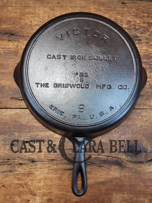 Priced To Sell! 1920’S Griswold’s Victor #9 Skillet With Heat Ring 723. Awesome Daily User!