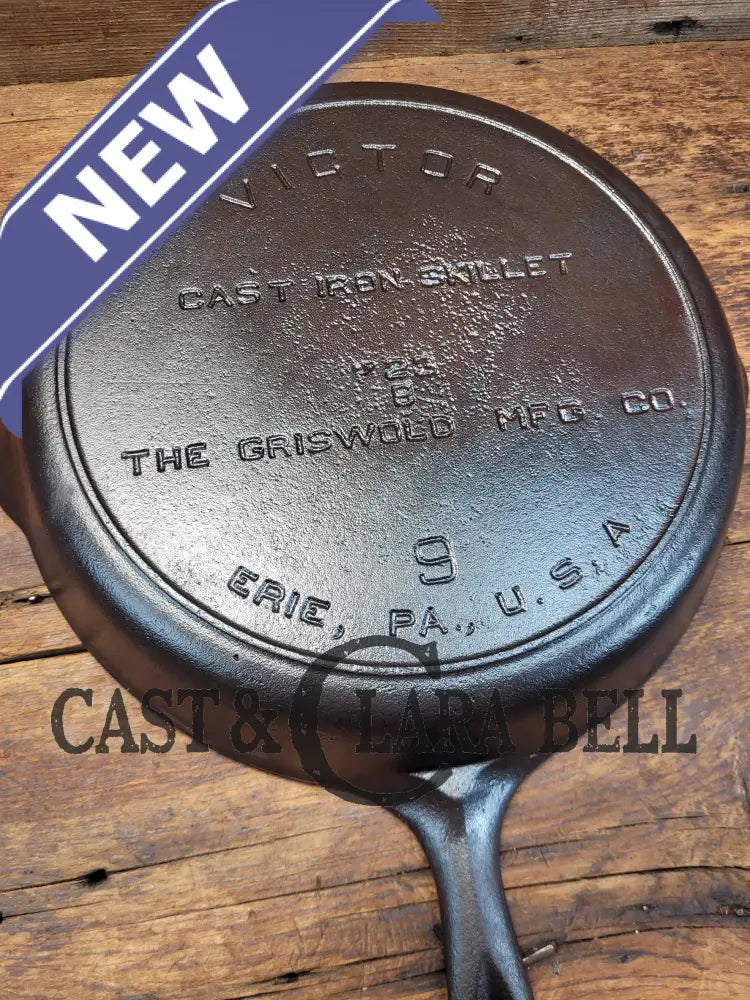 Priced To Sell! 1920’S Griswold’s Victor #9 Skillet With Heat Ring 723. Awesome Daily User!