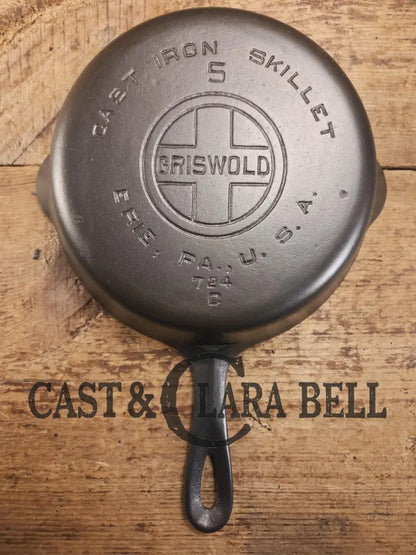 Priced to Sell! 1930’s Griswold #5 Cast Iron Skillet with Large Block Logo 724 C Skillet