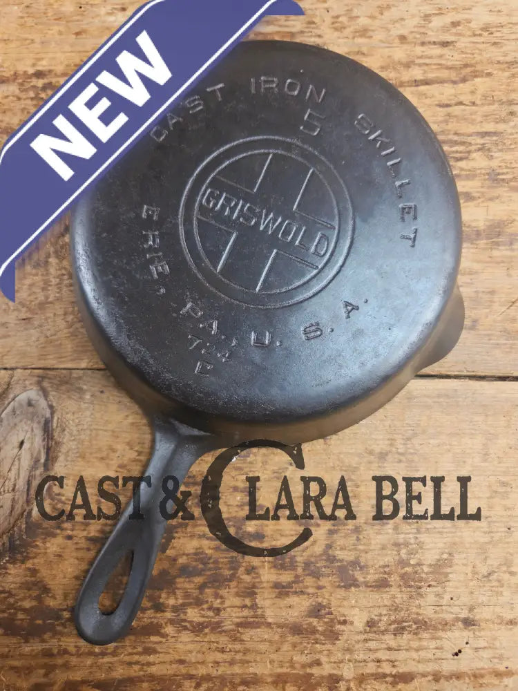 Priced to Sell! 1930’s Griswold #5 Cast Iron Skillet with Large Block Logo 724 C Skillet