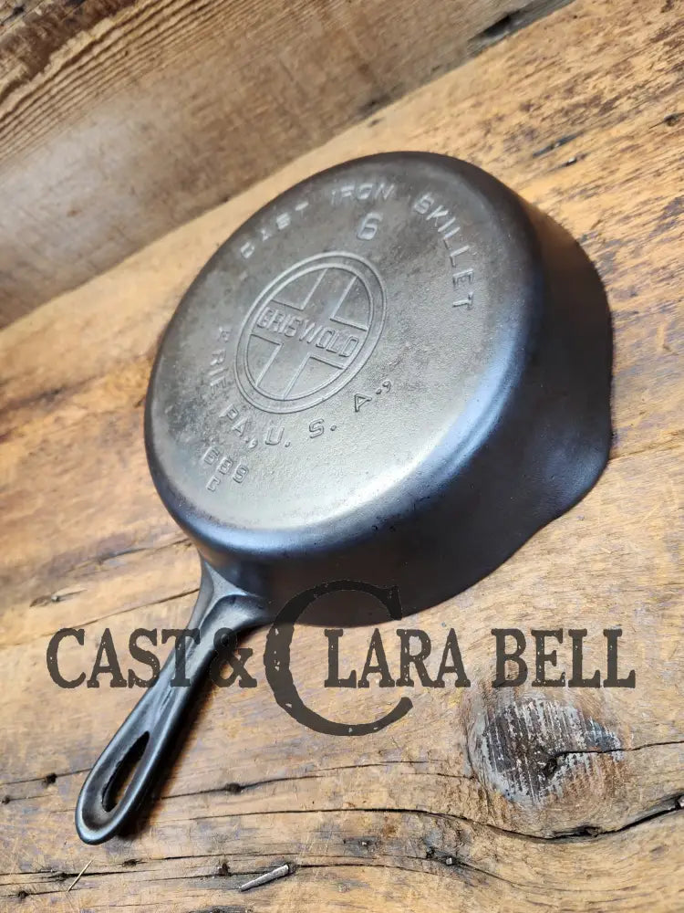 Priced To Sell! 1930’S Griswold #6 Cast Iron Skillet With Large Block Logo 699