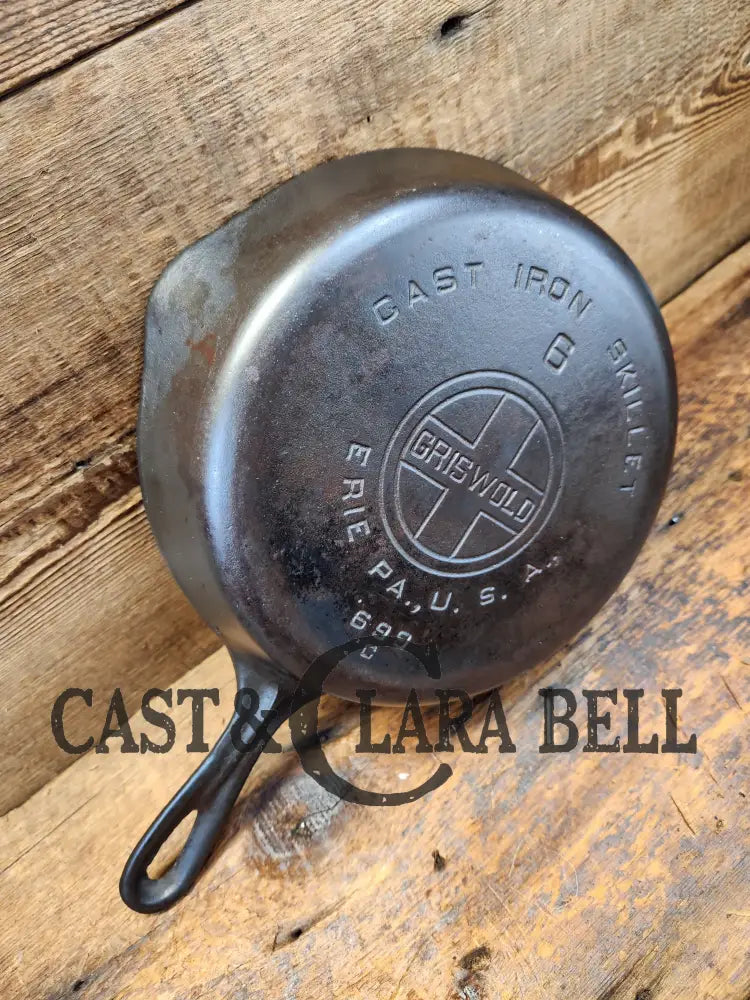 Priced To Sell! 1930’S Griswold #6 Cast Iron Skillet With Large Block Logo 699