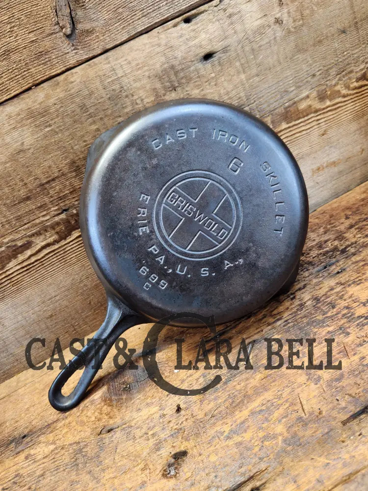 Priced To Sell! 1930’S Griswold #6 Cast Iron Skillet With Large Block Logo 699