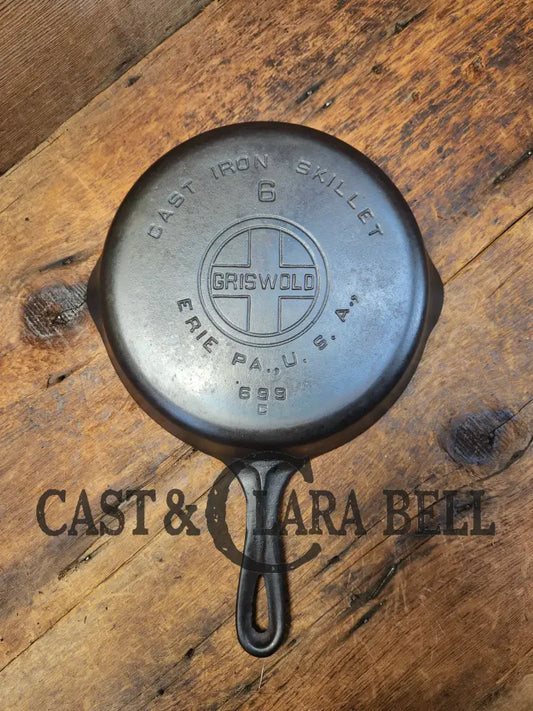 Priced To Sell! 1930’S Griswold #6 Cast Iron Skillet With Large Block Logo 699